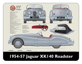 Jaguar XK140 Roadster (disc wheels) 1954-57 Mouse Mat